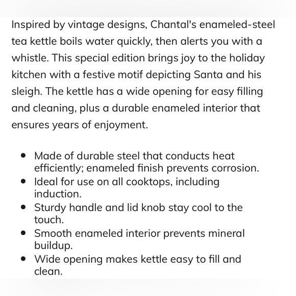 Chantal Twas Tea Kettle Christmas NWT - Picture 3 of 10